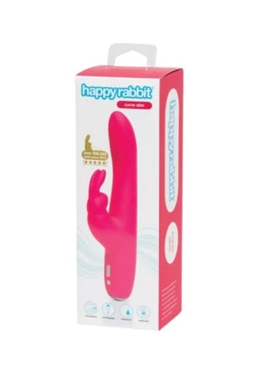 Love Honey Happy Rabbit Slimline Curve Rechargeable Rabbit Vibrator Pink