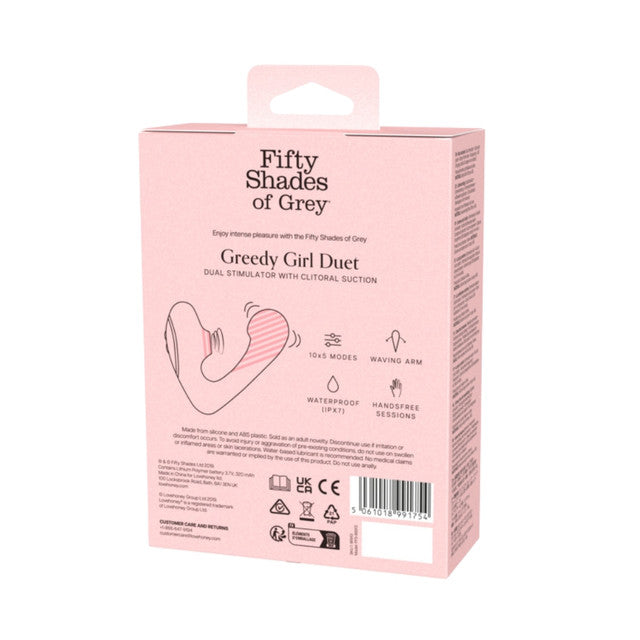Fifty Shades of Grey Greedy Girl Duet - Dual Stimulator with Clitoral Suction