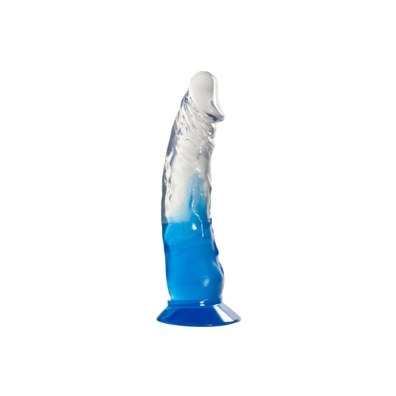 Excellent Power Two Tone 6" PVC Dong in Clear/Blue (Without Balls)