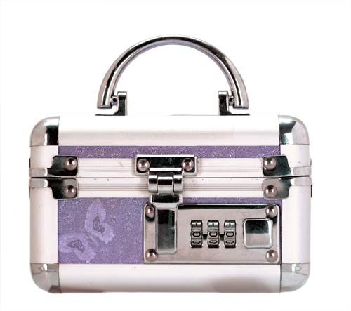 Lockable Mini Vibrator Sex Toy Storage Case Purple - 13.5cm x 7cm x 5cm