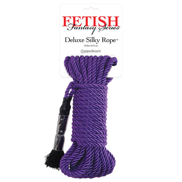 Pipedream Fetish Fantasy Series Deluxe Silky Rope - Purple Bondage Rope 9.75m