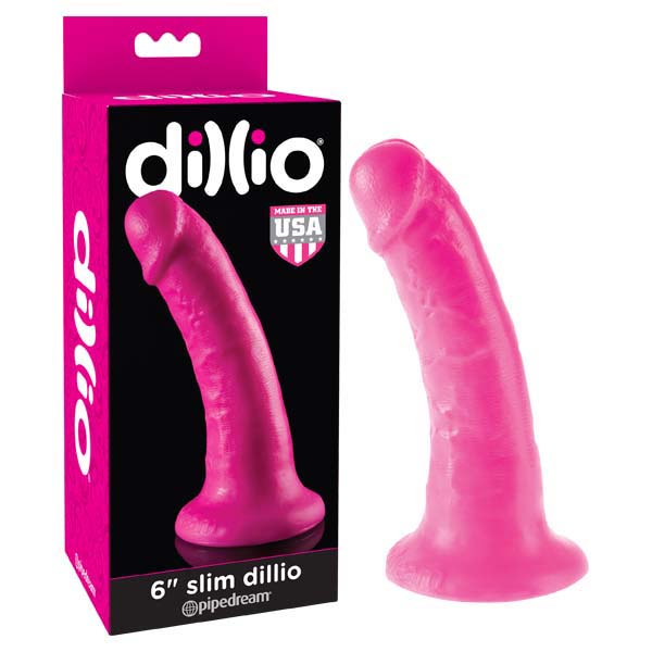 Pipedream Dillio 6" Slim Pink 15.2cm Dong Dildo