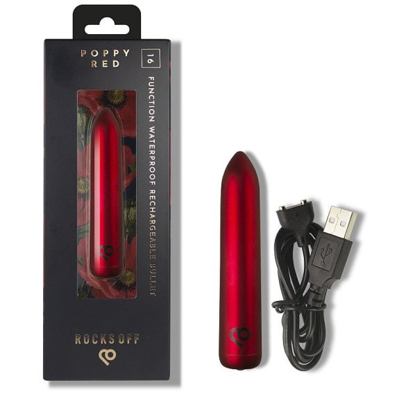 Rocks Off Poppy Red Rechargeable Bullet Vibrator