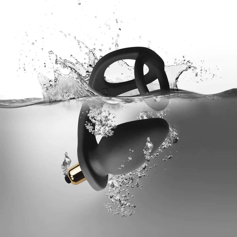 Rocks Off RO-ZEN Black P-Spot Anal Butt Plug w Bullet Vibrator