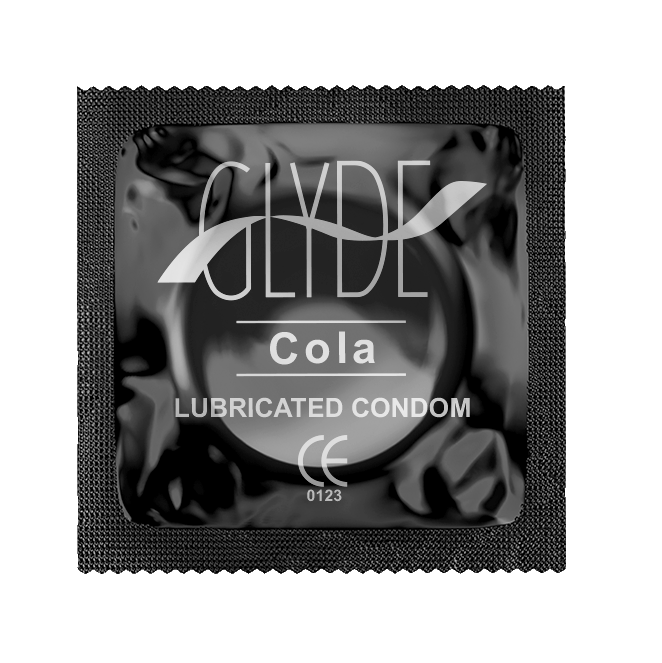 Glyde Cola Black 53mm Vegan Friendly Condoms - BULK PACK 100 Pieces