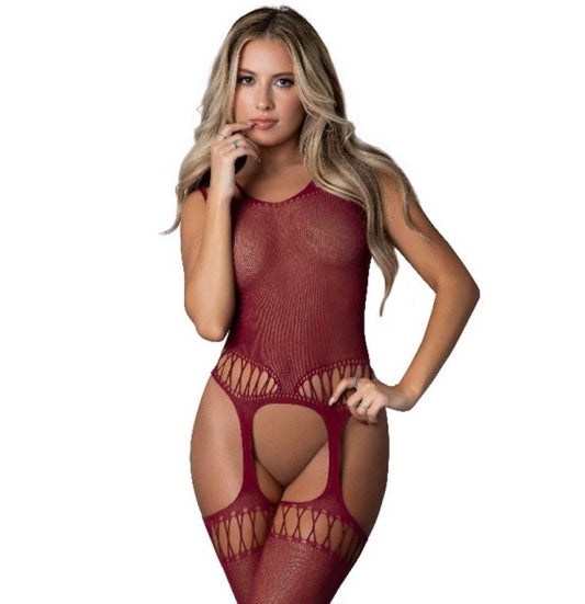 Magic Silk Exposed Alexia Body Stocking Burgundy Size OS