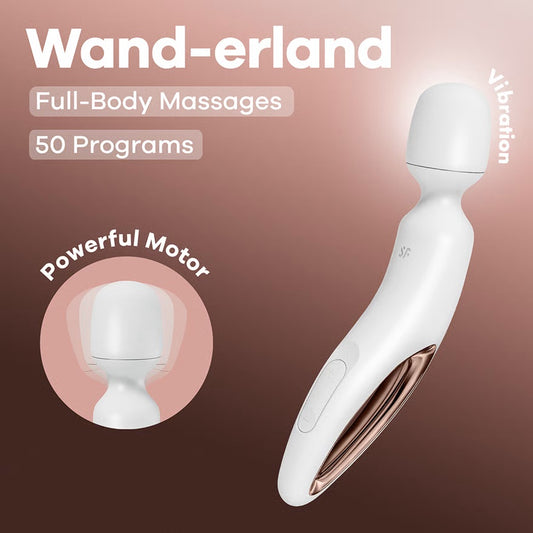 Satisfyer Wand-erland 50 Mode White Bodywand Massager Vibrator
