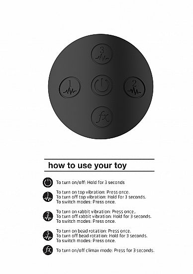 Shots Toys | VIVE Izara Rotating Beads G-Spot Rabbit Vibrator Black