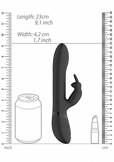 Shots Toys | VIVE Amoris 23cm USB Rechargeable Beads Rabbit Vibrator Black
