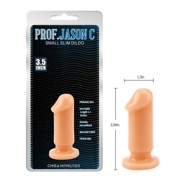 CHISA Prof Jason C Small Slim Dildo 3.5" Flesh