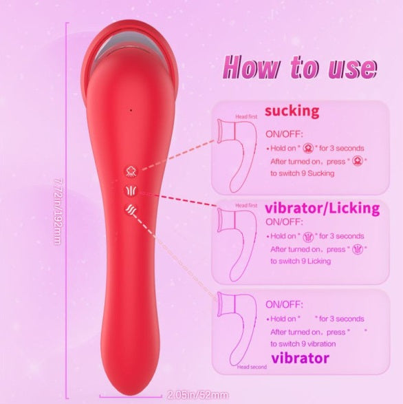 S-Hande Trumpet 3-in-1 Sucking Licking Vibrating Vaginal Stimulator