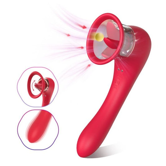 S-Hande Trumpet 3-in-1 Sucking Licking Vibrating Vaginal Stimulator