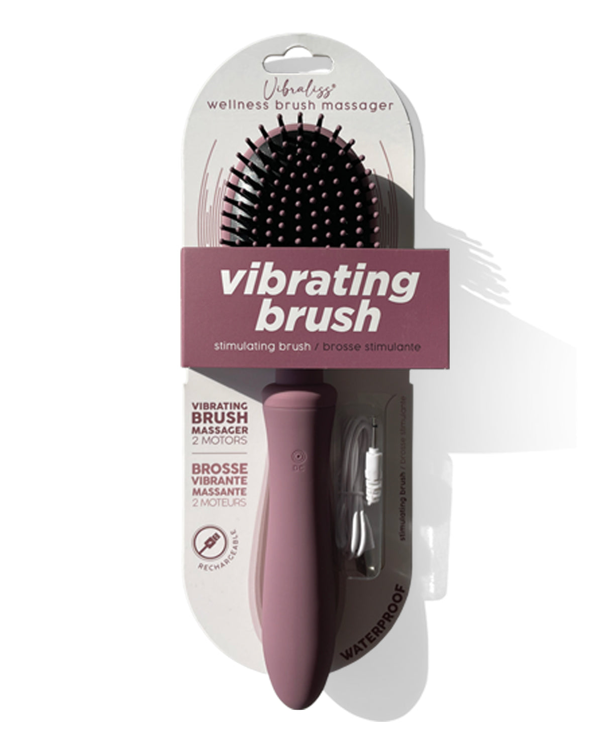 Vibraliss Luxury Vibrating Hairbrush Massager Purple Wine