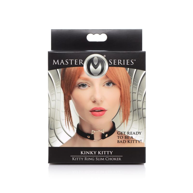 Master Series Kinky Kitty Ring Slim Choker Black