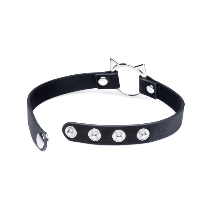 Master Series Kinky Kitty Ring Slim Choker Black