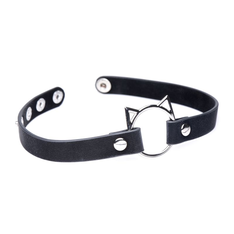 Master Series Kinky Kitty Ring Slim Choker Black