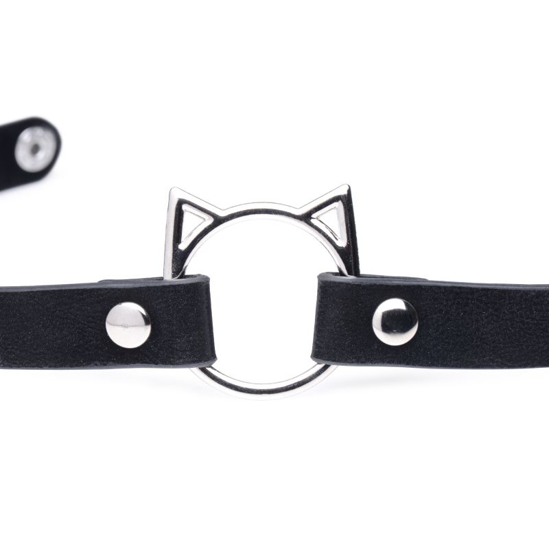 Master Series Kinky Kitty Ring Slim Choker Black