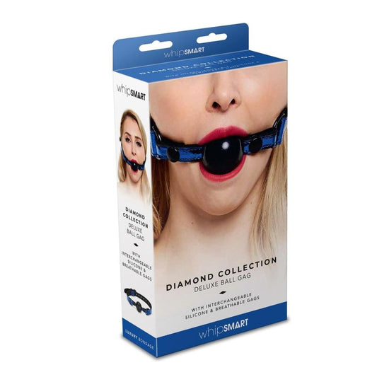 Whipsmart Diamond Deluxe Ball Gag Blue