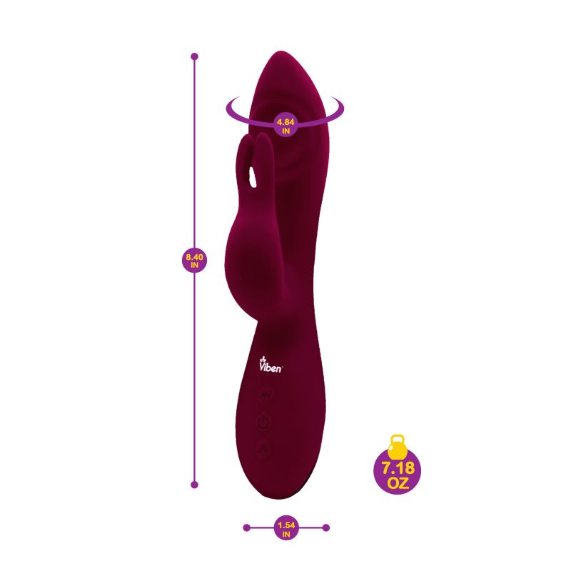 Viben Pzazz G-Spot Thumping Rabbit Vibrator Ruby