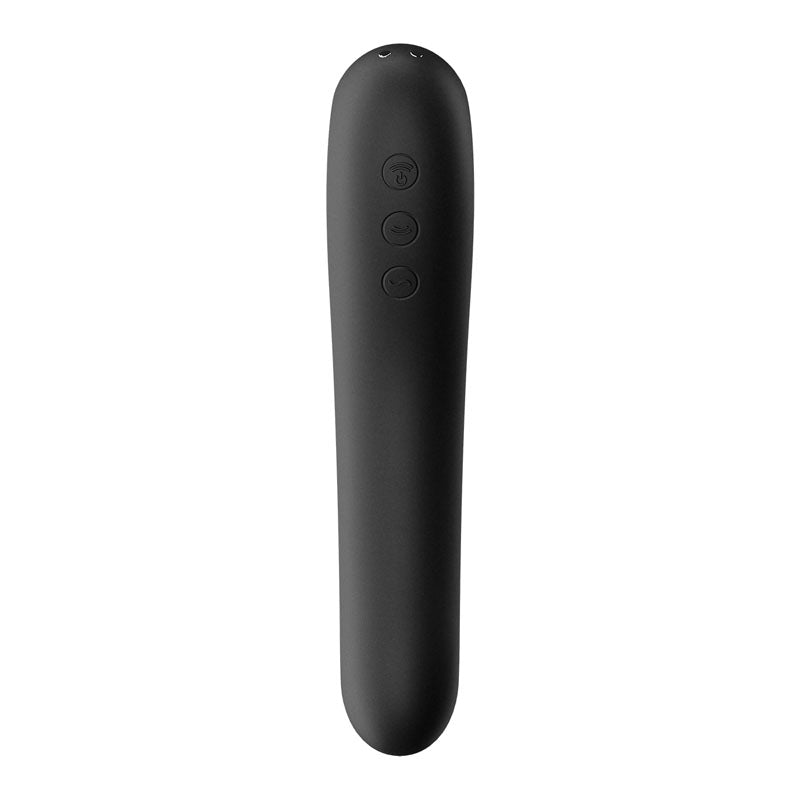 Satisfyer Dual Kiss USB-Rechargeable Clitoral Stimulator - Black