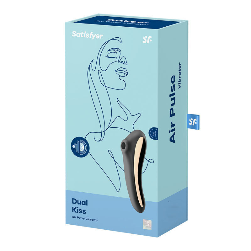 Satisfyer Dual Kiss USB-Rechargeable Clitoral Stimulator - Black