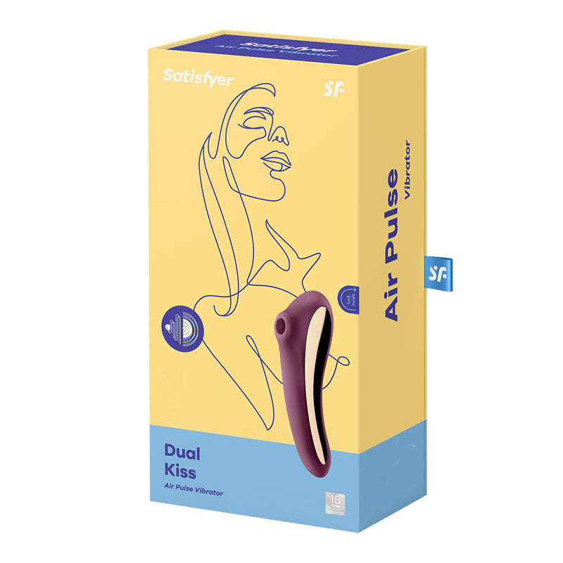 Satisfyer Dual Kiss USB-Rechargeable Clitoral Stimulator - Purple
