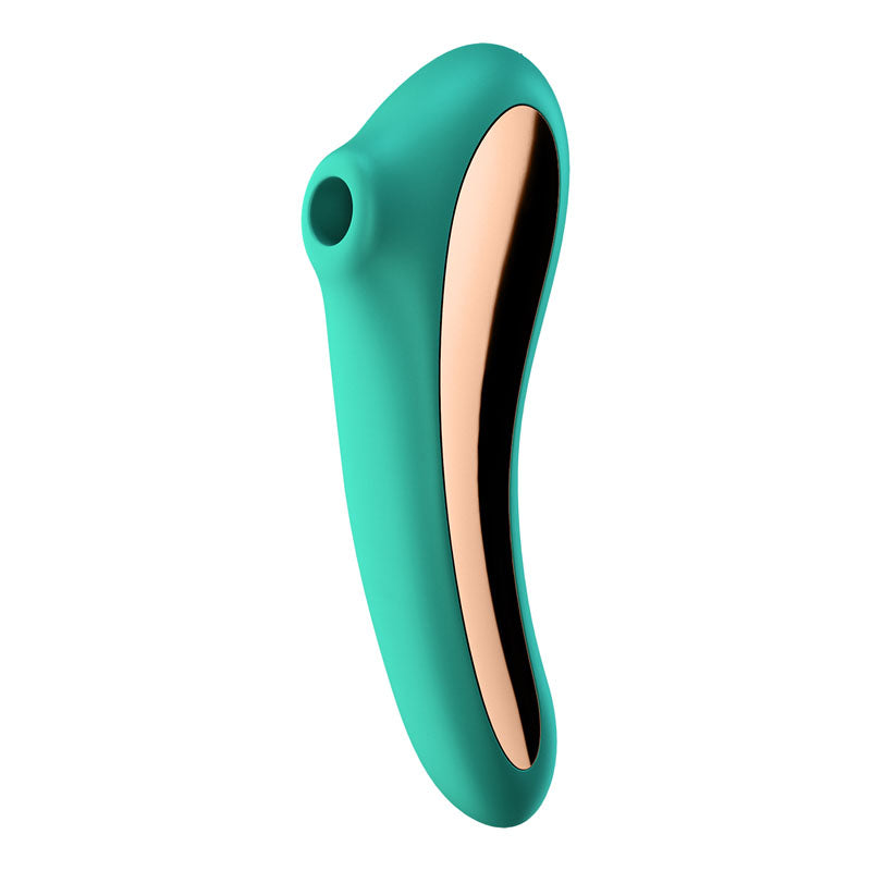 Satisfyer Dual Kiss USB-Rechargeable Clitoral Stimulator - Turquoise