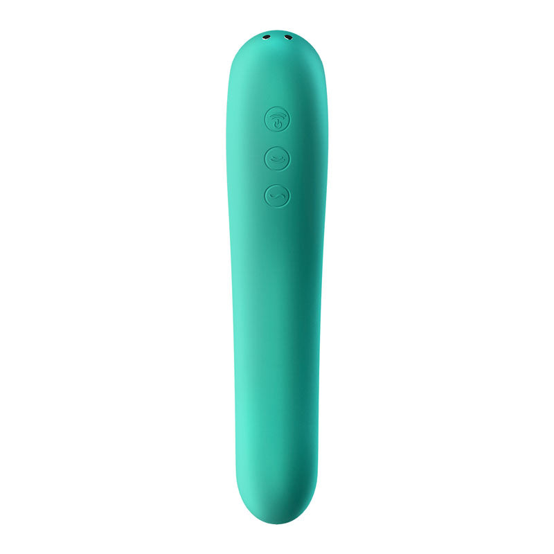 Satisfyer Dual Kiss USB-Rechargeable Clitoral Stimulator - Turquoise