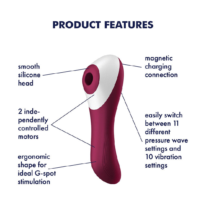 Satisfyer Dual Crush Air Pulse Stimulator with Vibration Red