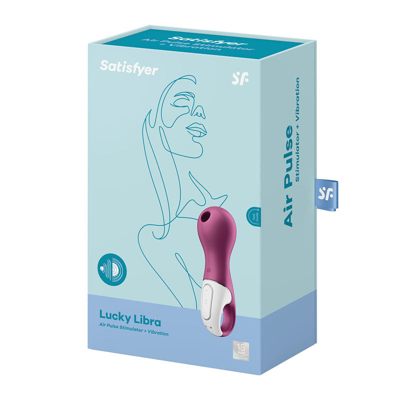 Satisfyer Lucky Libra Air Pulsation Stimulator with Vibration - Berry Red