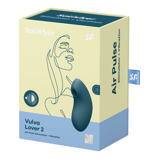 Satisfyer Vulva Lover 2 USB Rechargeable Air Pulse Clitoral Stimulator - Blue
