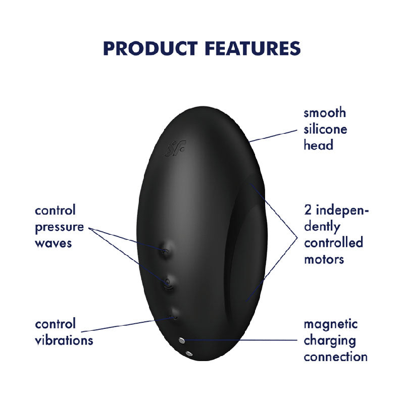 Satisfyer Vulva Lover 3 USB Rechargeable Air Pulse Clitoral Stimulator - Black