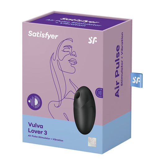 Satisfyer Vulva Lover 3 USB Rechargeable Air Pulse Clitoral Stimulator - Black