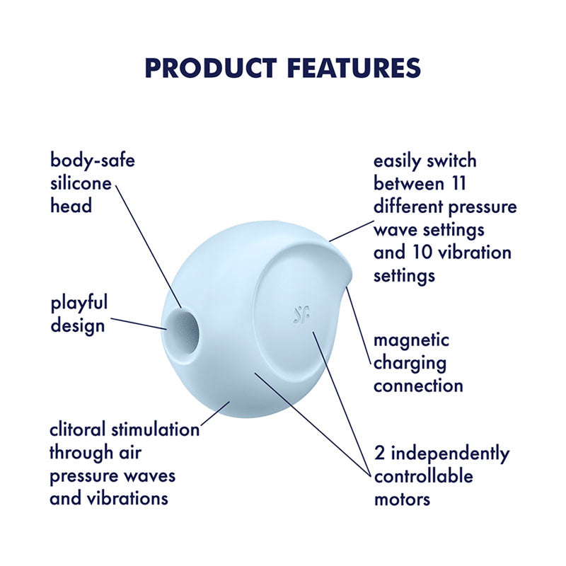 Satisfyer Sugar Rush USB Rechargeable Air Pulsation Clitoral Stimulator - Blue