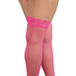 Dreamgirl Plus Size Laced Stay-up Neon Fishnet Thigh High Hot Pink Size OSQ