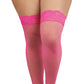 Dreamgirl Plus Size Laced Stay-up Neon Fishnet Thigh High Hot Pink Size OSQ