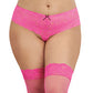 Dreamgirl Plus Size Laced Stay-up Neon Fishnet Thigh High Hot Pink Size OSQ