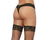 Dreamgirl Laced Stay-up Fishnet Thigh High Black Size OS