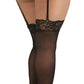 Dreamgirl Plus Size Lace Top Sheer Thigh High Black Size OSQ