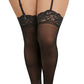Dreamgirl Plus Size Lace Top Sheer Thigh High Black Size OSQ