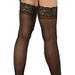 Dreamgirl Lace Top Sheer Thigh High Black Size OS