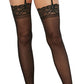 Dreamgirl Lace Top Sheer Thigh High Black Size OS