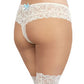 Dreamgirl Plus Size Laced Stay-up Sheer Thigh High White Size OSQ