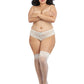 Dreamgirl Plus Size Laced Stay-up Sheer Thigh High White Size OSQ