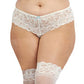 Dreamgirl Plus Size Laced Stay-up Sheer Thigh High White Size OSQ