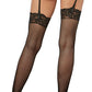 Dreamgirl Laced Fishnet Thigh High Black Size OS