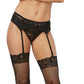 Dreamgirl Laced Fishnet Thigh High Black Size OS