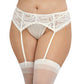 Dreamgirl Plus Size Sheer Thigh High Stockings with Back Seam White Size OSX