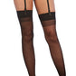 Dreamgirl Sheer Thigh High with Back Seam Black Size OS