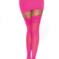 Dreamgirl Sheer Thigh High with Back Seam Hot Pink Size OS